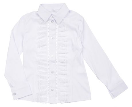 Блузка с рюшами белая Мульти Бренд