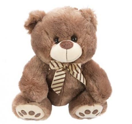 Мягкая игрушка медведь Fluffy Family Мишка Бантик 30 см коричневый искусственный мех наполнитель