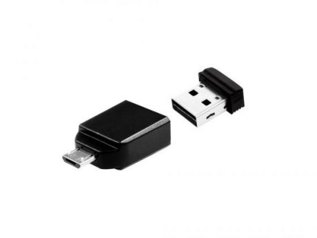 Флешка USB 16Gb Verbatim Store 'n' Go Nano Drive OTG 49821 USB2.0 черный + адаптер Micro USB