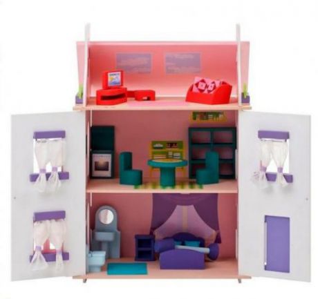 Кукольный домик Анастасия, для кукол до 15 см (15 предметов мебели)