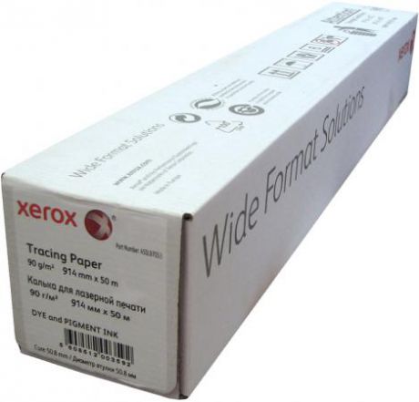 Бумага Xerox 36" A0 914мм х 50м 90г/м2 калька рулон матовая для струйной печати 450L97053