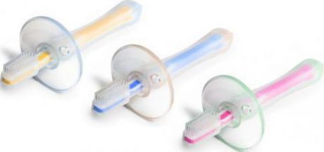 Зубная щетка Canpol силиконовая с защитным кольцом розовая 10/500