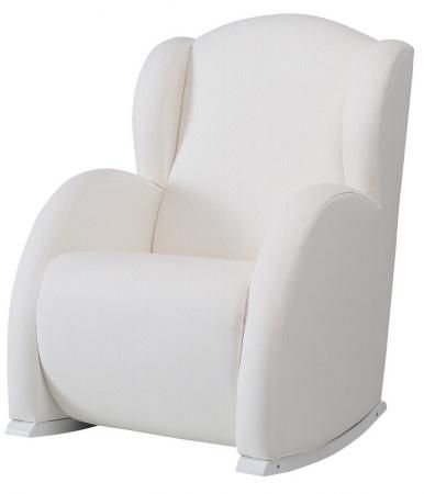 Кресло-качалка Micuna Mini Wing/Nanny(Цвет полозьев: White Цвет обивки: White Leatherette Искусственная кожа)