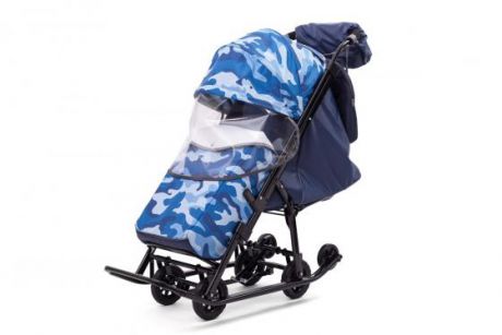 Санки-коляска Compact Military, цвет синий, Pikate