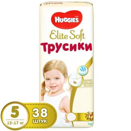 HUGGIES Трусики - подгузники Элит Софт 5 12-17 кг 38 шт