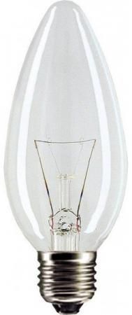 Лампа накаливания PHILIPS B35 60W E27 CL свеча прозрачная 1 шт