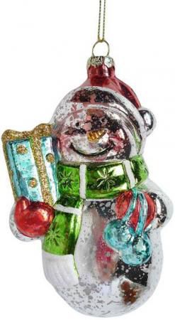 Елочные украшения Новогодняя сказка Снеговик 12 см 1 шт пластик 972875