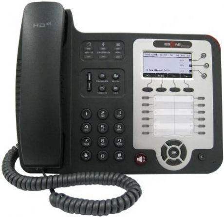 SIP-телефон Escene ES330-PEN 3 SIP аккаунта; 132x64 LCD-дисплей; 8 программируемых клавиш, 12 клавиш быстрого набора BLF, XML/LDAP; регулируемая подст