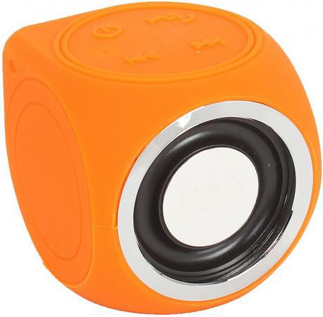 Портативная беспроводная музыкальная колонка CW Cubic Box (цвет оранжевый, карабин и USB кабель в комплекте)