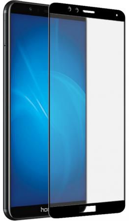 Закаленное стекло с цветной рамкой (fullscreen+fullglue) для Huawei Honor 7X DF hwColor-26 (black)