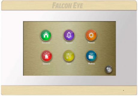 Видеодомофон Falcon Eye FE-70 ARIES (White) дисплей 7" TFT; сенсорный экран; подключение до 2-х вызывных панелей и до 2-х видеокамер; интерком; графи