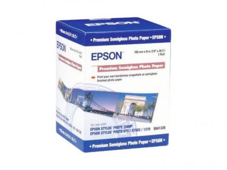 Бумага Epson Premium Semiglossy Photo Paper 251г/кв.м 100мм x 8м C13S041330
