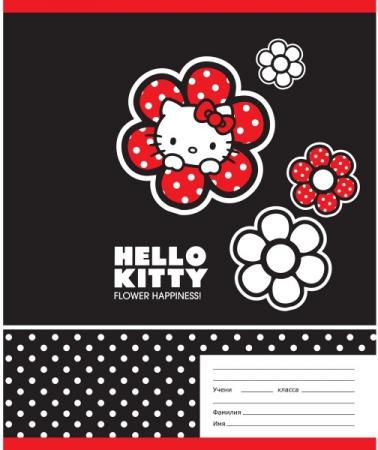 Тетрадь школьная Action! Hello Kitty 18 листов линейка скрепка HKO-AN-1801/1