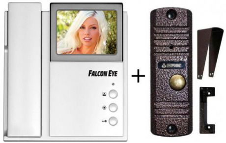 Комплект видеодомофона Falcon Eye FE-4CHP2 + AVC-305 (PAL) Медь Цветной домофон на 2 вызывные панели и доп. трубку интеркома + панель AVC-305 (PAL) Ме
