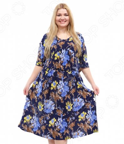 Платье Лауме-стиль «Цветочное счастье». Цвет: синий
