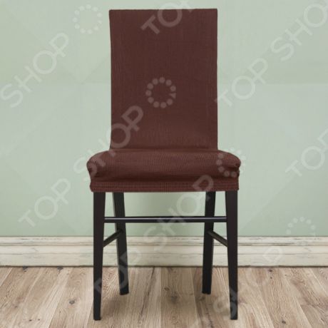 Комплект натяжных чехлов на стул Еврочехол «Рустика». Цвет: коричневый