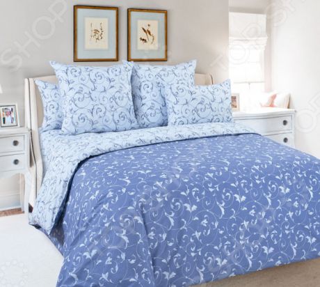 Комплект постельного белья Королевское Искушение «Габриэль». Цвет: голубой
