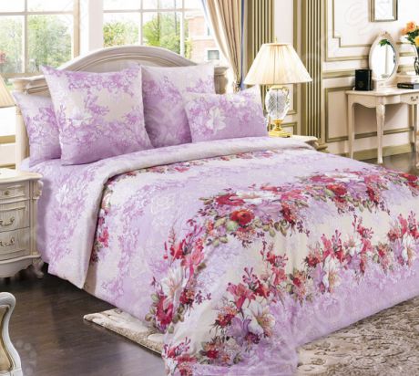 Комплект постельного белья Королевское Искушение «Дымка». Цвет: розовый
