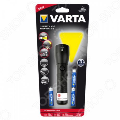 Фонарик VARTA 3W LED High Optics Light 3AAA