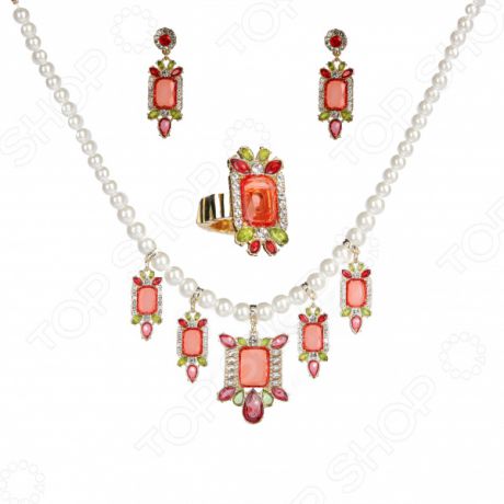 Ожерелье с кольцом и серьгами Лаура Аматти «Барокко»