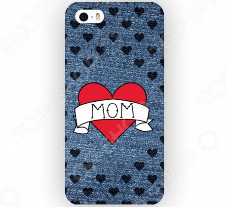 Чехол для iPhone 5 Mitya Veselkov I love mom на джинсовом