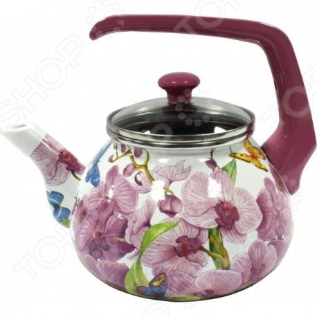 Чайник эмалированный Interos 15116 «Орхидея»