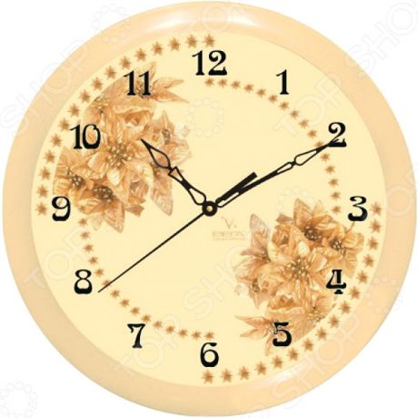 Часы настенные Вега П 1-14/7-52 «Бежевые Цветы»