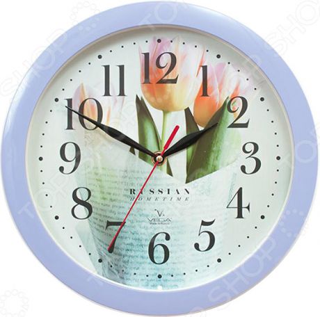 Часы настенные Вега П 1-13/7-278 «Сиреневые тюльпаны»