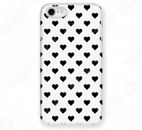 Чехол для iPhone 6 Mitya Veselkov «Черные сердечки на белом»