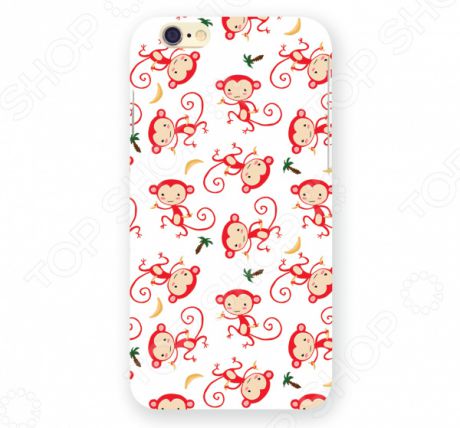 Чехол для iPhone 6 Mitya Veselkov «Красные обезьянки на белом»