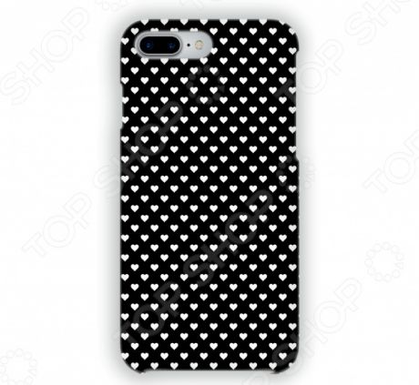 Чехол для iPhone 7 Plus Mitya Veselkov «Белые сердечки на черном»