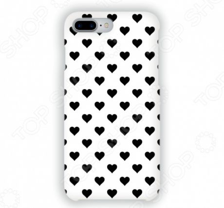 Чехол для iPhone 7 Plus Mitya Veselkov «Черные сердечки на белом»