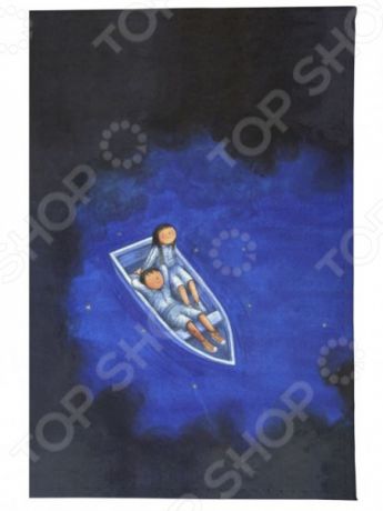 Обложка для паспорта кожаная Mitya Veselkov «Влюбленные в лодке ночью»