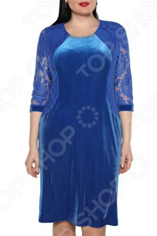 Платье Лауме-Лайн «Леди бархата». Уцвет: васильковый