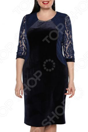 Платье Лауме-Лайн «Леди бархата». Цвет: темно-синий