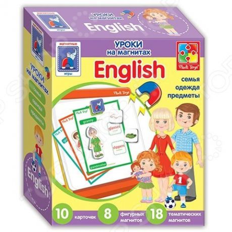 Игра настольная на магнитах Vladi Toys «Уроки English. Семья»