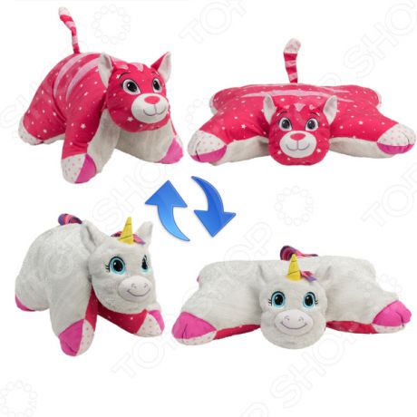 Подушка-игрушка 1 Toy «Вывернушка 2в1: Единорог-Розовая Кошечка»
