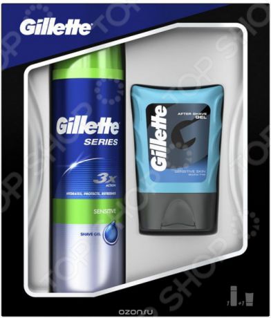 Подарочный набор: гель для бритья и гель после бритья для чувствительной кожи Gillette TGS Sensitive