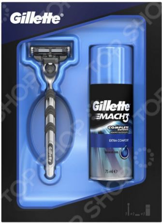 Подарочный набор для мужчин: бритва и гель для бритья Gillette Mach3 ExtraComfort