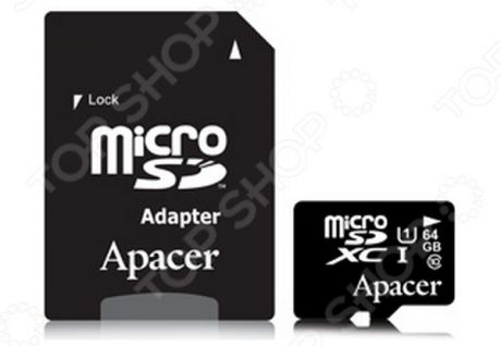 Карта памяти Apacer SD 64Gb Class 10 High-Capacity UHS-I с адаптером