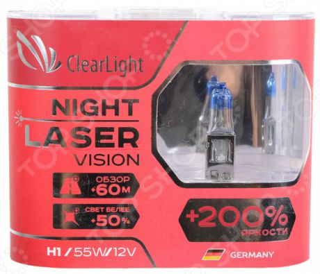 Комплект автоламп галогенных ClearLight Night Laser Vision H1 12V-55W