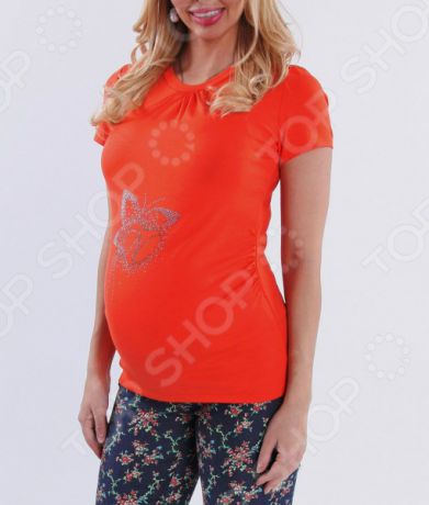 Футболка для беременных Nuova Vita 1215.09. Цвет: оранжевый