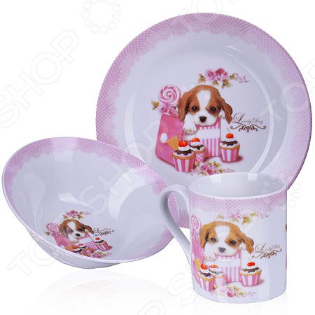 Набор посуды для детей Loraine LR-27126 «Собачка»