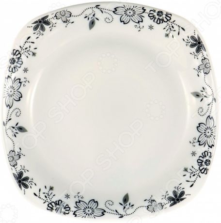 Набор тарелок OlAff «Черные цветы»