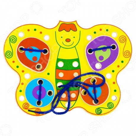 Игрушка развивающая для малыша Alatoys «Шнуровка: Бабочка»