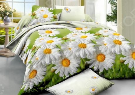Комплект постельного белья «Цветочек». 1,5-спальный. Рисунок: ромашки