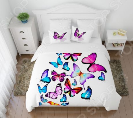 Комплект постельного белья Сирень «Яркие бабочки»
