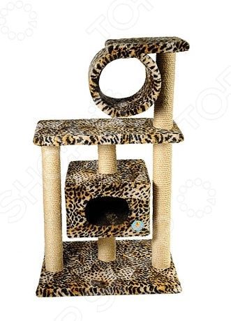 Домик для кошек ЗООНИК 2-х этажный с трубой