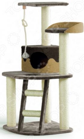 Комплекс для кошек угловой с полками, лестницей и канатом Beeztees 405770
