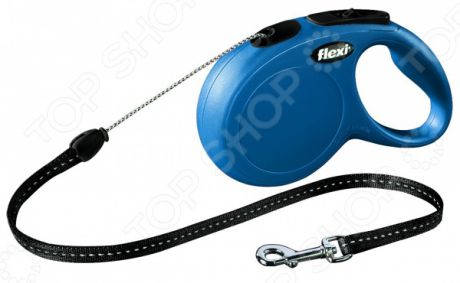 Поводок-рулетка Flexi New Classic S. Цвет: синий